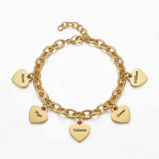 Initial Bracelet "Custom Hearts"
