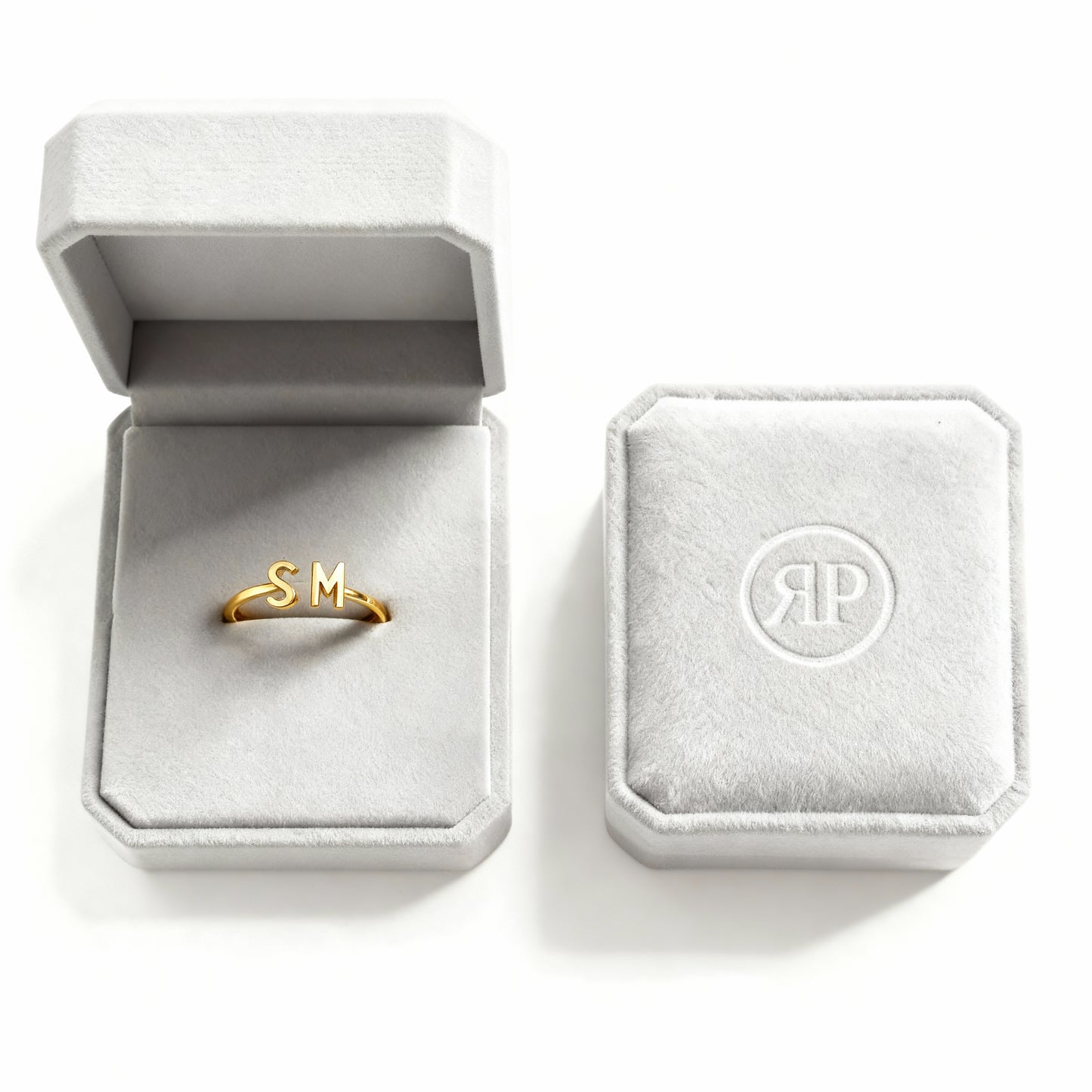 Adjustable Initial Ring "Double Monogram"