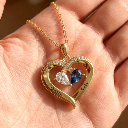 Name Necklace "Entwined Hearts"